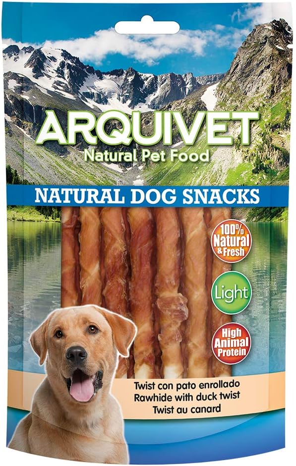 ARQUIVET Twist di anatra arrotolata - 13 cm / 100G Snack 100% naturali per cani