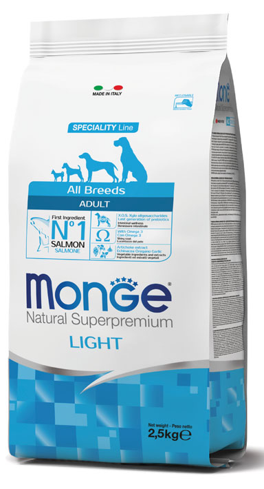 Monge Natural Superpremium All Breeds Adult Light Salmone con Riso 2.5kg