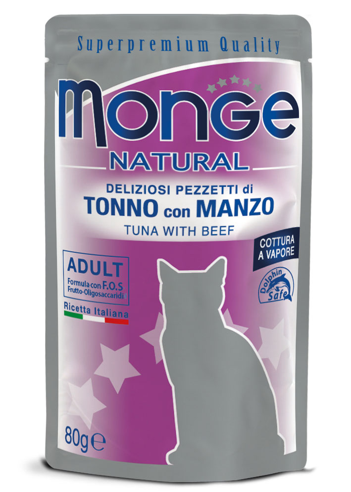 Monge Natural Pezzetti di Tonno con Manzo – Adult